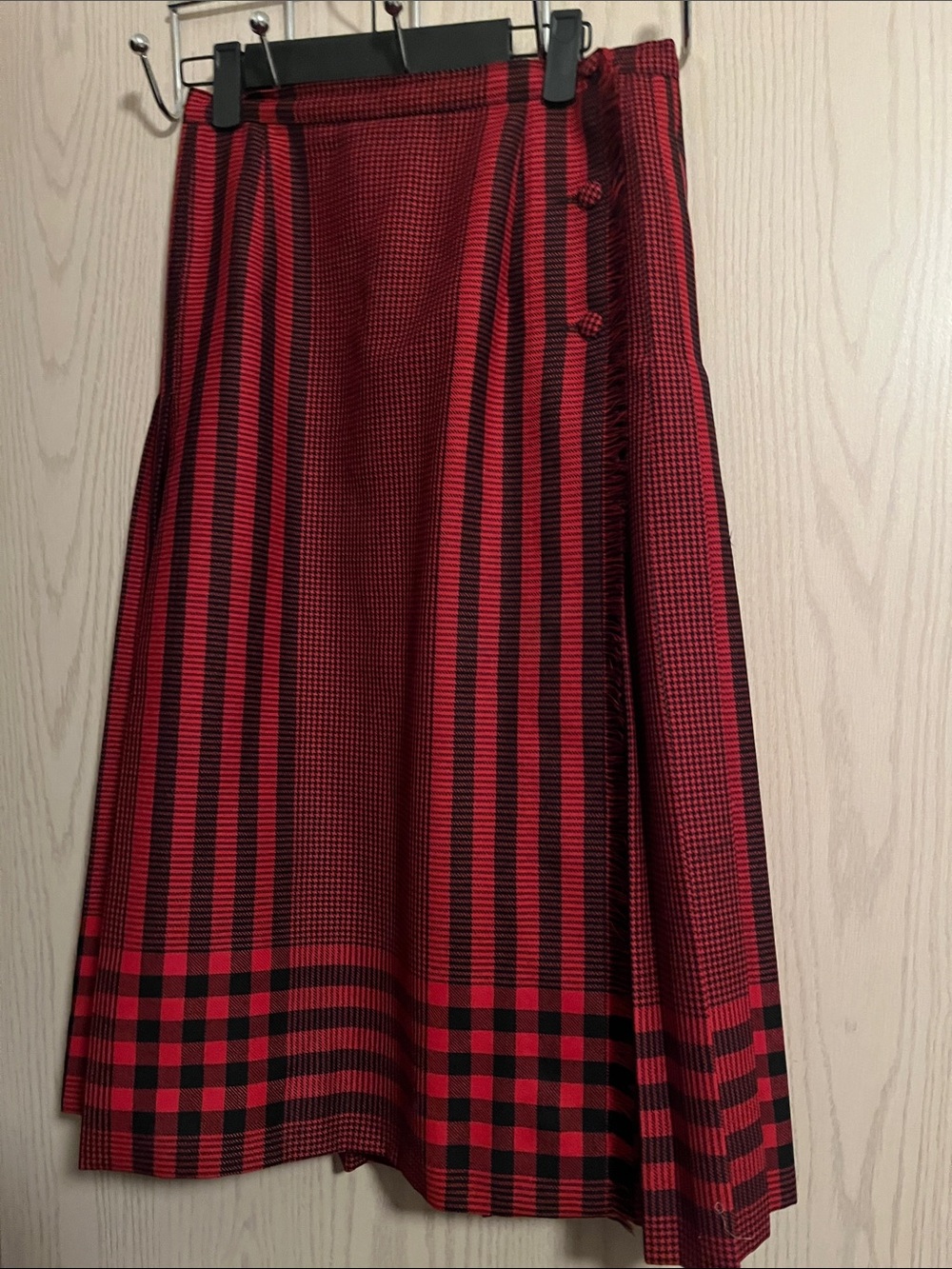 Red and Black Plaid A-Line kilt
